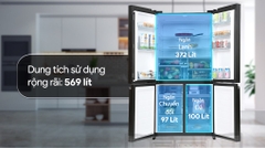 Tủ lạnh Hitachi Inverter 569 lít Multi Door RWB 640PGV1 GMG