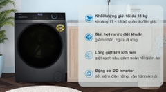 Máy giặt Aqua Inverter 11 kg AQD D1103 G.BK