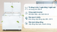 Tủ đông AQUA Inverter 2 Ngăn Đông Mát 365 lít AQF C5702E