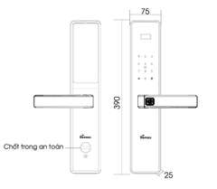 Khoá cửa gỗ thông minh Demax EL-C68 AC APP TT LOCK WIFI