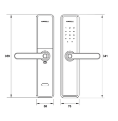 Khóa cửa gỗ Hafele DL7600 có module Z-wave (912.20.232, 912.20.233)