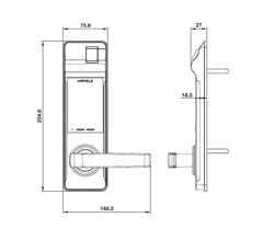 Khóa cửa gỗ Hafele EL7700-TCS (912.20.561, 912.20.560)