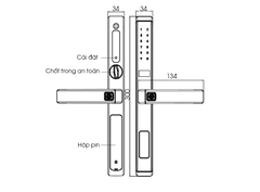 Khóa cửa nhôm Demax SL588 CG