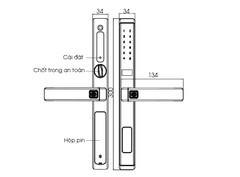 Khóa cửa nhôm Demax SL588 BL