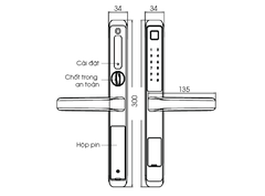 Khóa cửa nhôm Demax SL506 BL
