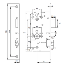 Khóa cửa gỗ Hafele PP8100 có module Z-wave (912.20.262, 912.20.263)