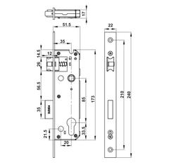 Khóa cửa nhôm Hafele DL6600- TCS 912.20.145