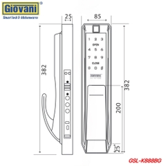 Khóa cửa gỗ Giovani GSL-K888BG