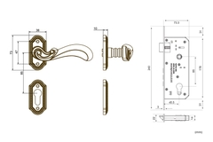 Khóa tay nắm phân thể Huy Hoàng 85 PRINCE PVD GOLD TNPTHC85P-PVDGO