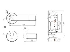 Khóa tay nắm phân thể Huy Hoàng SS 5810 TNPTSS5810-ABC