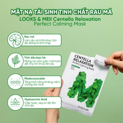 Mặt nạ rau má LOOKS & MEII Centella Relaxation Perfect Calming Mask - 30g (Hàn Quốc)