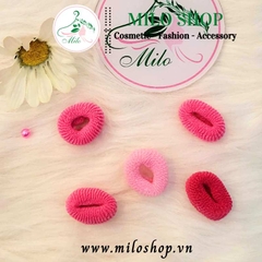 Dây thun cột tóc màu hồng cho bé gái (set 5 cái)