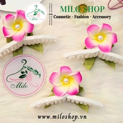 Kẹp tóc 2 mặt hoa sứ và nơ