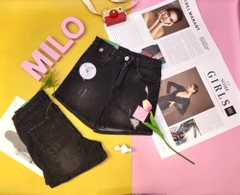 Quần short chất Jean co giãn kiểu lưng cao  (Myk Jeans)