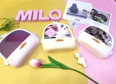 Gương make up để bàn hình vịt cute Mengshang (có khay để đồ)