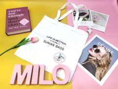 Túi tote Quảng Châu chữ Life is better in the Sunian Bags