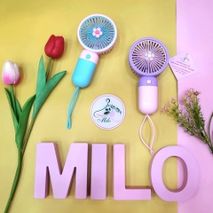 Quạt cầm tay mix charm bông hoa Handheld Fan - Mini fan