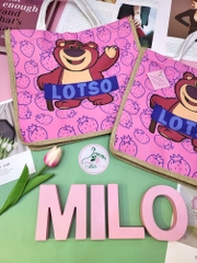 Túi cói gấu dâu Lotso cute size to