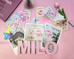 Sổ sticker gấu dâu Lotso cute tặng kèm gạt sticker - Cao Mei Xiong