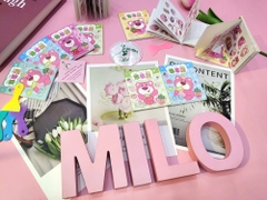 Sổ sticker gấu dâu Lotso cute tặng kèm gạt sticker - Cao Mei Xiong