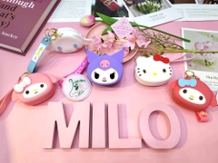 Móc khóa ví đựng tiền xu, thẻ hình hoạt hình cute