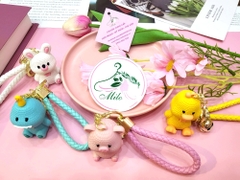 Móc khóa hình thú cute kiểu đan len (khủng long, heo, thỏ, vịt)