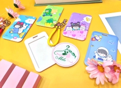 Thẻ tên hoạt hình cute nhiều màu có móc khóa