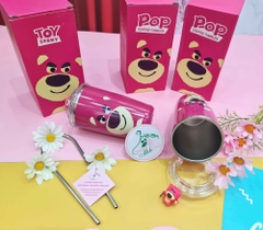 Ly giữ nhiệt gấu dâu Lotso full charm gấu - Pop Coffee Tumbler 450ml