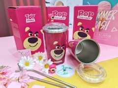 Ly giữ nhiệt gấu dâu Lotso full charm gấu - Pop Coffee Tumbler 450ml