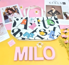 Túi tote đeo vai gấu bear cute (màu trắng)