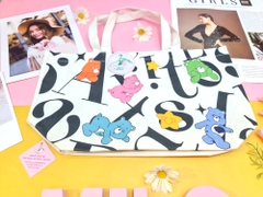 Túi tote đeo vai gấu bear cute (màu trắng)