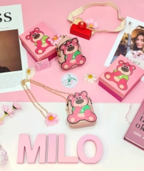 Túi xách đeo chéo mini hình gấu Lotso kèm hộp xinh xắn