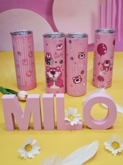 Bình giữ nhiệt hình trụ gấu dâu Lotso - 600ml
