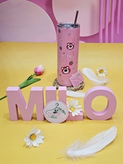 Bình giữ nhiệt hình trụ gấu dâu Lotso - 600ml