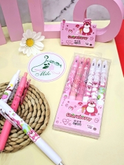 Set 6 bút bi gel gấu dâu Lotso