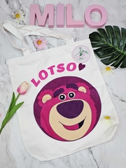 Túi tote Canvas gấu dâu Lotso cao cấp (có khóa kéo)