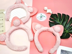 Băng đô lông tai gấu cục bông (màu hồng)