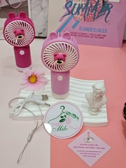 Quạt cầm tay gấu dâu Lotso - Mini Handheld Fan (kèm sạc USB + dây móc đeo)