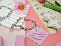 Lắc tay hợp kim cao cấp phối charm gấu bear cute