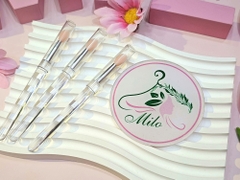Cọ trang điểm môi, mắt đa năng có nắp đậy chống bụi (hồng)