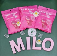 Khăn nén tẩy trang gấu dâu Lotso - Rose Bear (túi 20 viên)