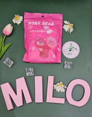 Khăn nén tẩy trang gấu dâu Lotso - Rose Bear (túi 20 viên)