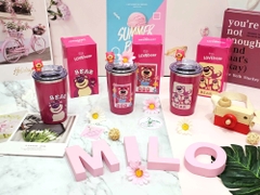 Ly giữ nhiệt gấu dâu Lotso 450ml - Love Bear (mẫu mới)