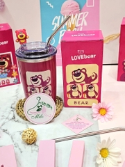 Ly giữ nhiệt gấu dâu Lotso 450ml - Love Bear (mẫu mới)