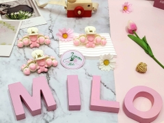 Kẹp tóc gấu Bear + trái tim (màu hồng)