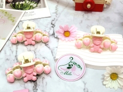Kẹp tóc gấu Bear + trái tim (màu hồng)