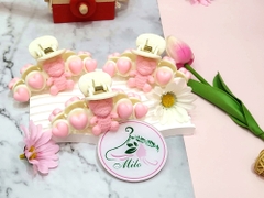 Kẹp tóc gấu Bear + trái tim (màu hồng)