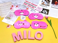 Bịt mắt ngủ lông mịn gấu dâu Lotso (có gel làm mát)