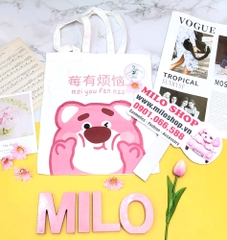 Túi tote canvas gấu dâu Lotso + Melody (Quảng Châu)