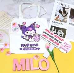 Túi tote canvas gấu dâu Lotso + Melody (Quảng Châu)